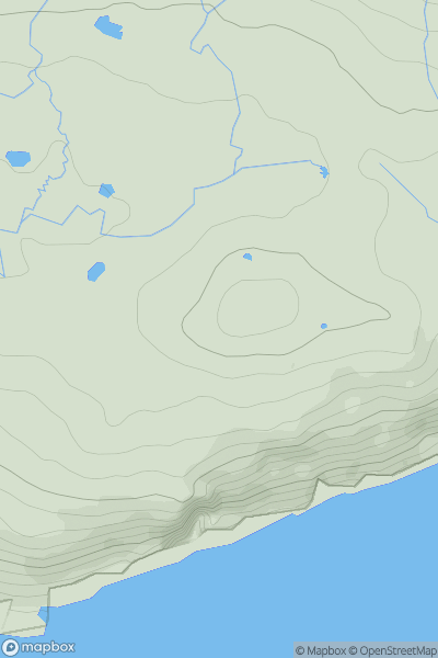 Thumbnail image for Cnoc Leathan [Minginish and the Cuillin Hills] showing contour plot for surrounding peak